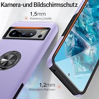 AOUIA für Google Pixel 8 Pro Hülle mit 360° Drehbarer Ring Ständer, Militärischer Stoßschutz Pixel 8 Pro Hülle Handyhülle für Google Pixel 8 pro, Violett – Ansicht 6
