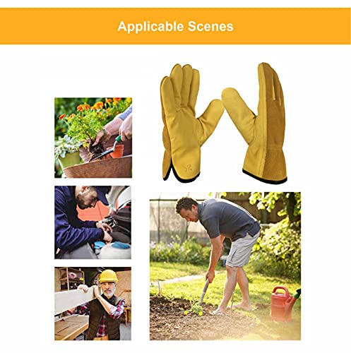 Nvt Buy 1 Pair Get 1 Pair Free, Brown Gardening Gloves For Men Women Two Pair Work Glove Thorn Proof Heavy Duty Gloves Leather Working Gloves For Gardening Fishing Construction (Extra-Large Xl Size). #TOP6