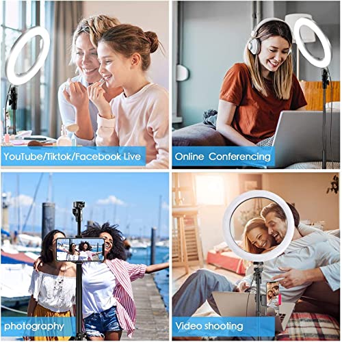 DYAZO-10-Inches-LED-Ring-Light-for-Camera-and-Video-Shooting-Makeup-with-7-Feet-Long-Foldable-and-Lightweight-Ring-Light-Stand