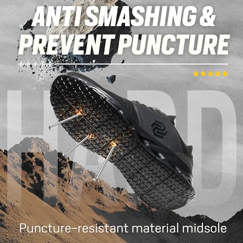 Image of Furuian Steel Toe Shoes for Men Women Slip On Safety Work Shoes Comfortable Lightweight Work Sneakers Industry Safety Sneakers