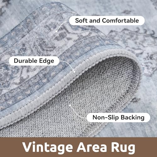 AMOAMI Vintage 2X10 Runner Rug Non Slip Soft Runners for Hallways Washable Hallway Runner Rug Bedside Rugs for Bedroom Long for Hallways Entryway Laundry Room Stair Kitchen Bathroom