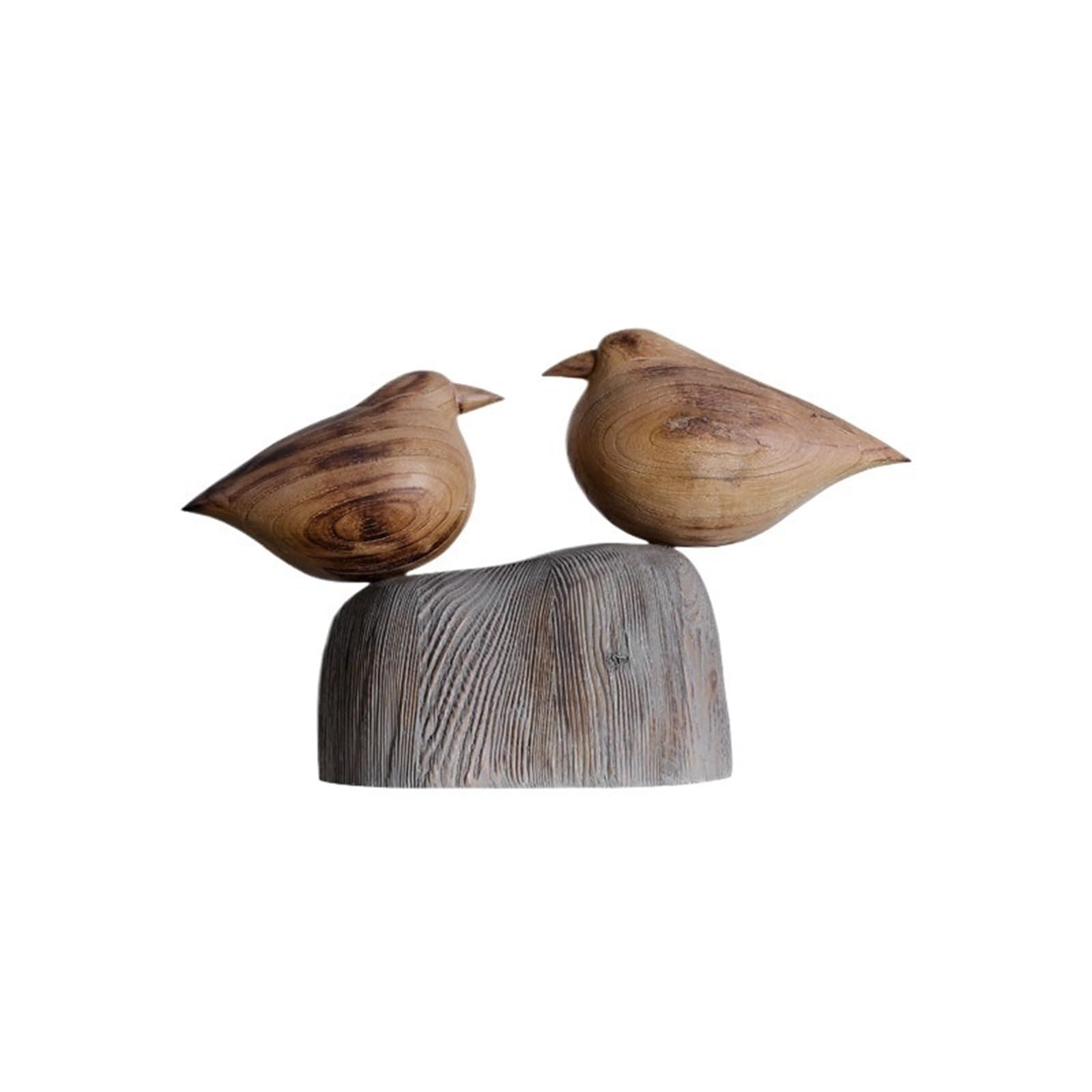 WANGHAI-666 Statue Decor Creative Wooden Bird Figurine Retro Living Room TV Cabinet Decoration Handmade Sculpture