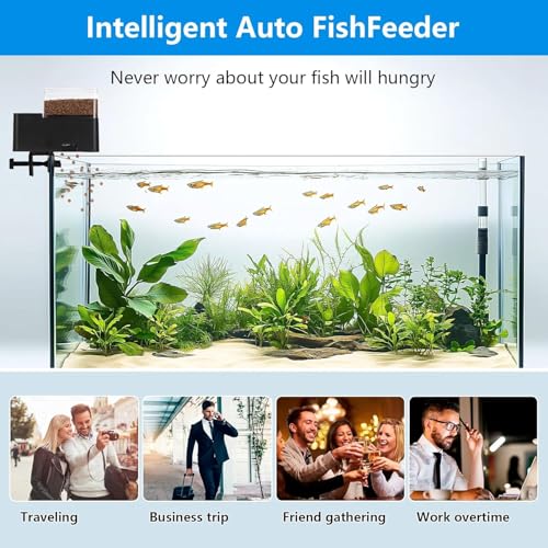AQQA Futterautomat für Aquarium, 250ml Große Kapazität Futterautomat Fische mit Vier Zeitmessmodi, Einstellbare Futterautomat Fische Aquarium für Urlaub oder Geschäftsreisen – Bild 5