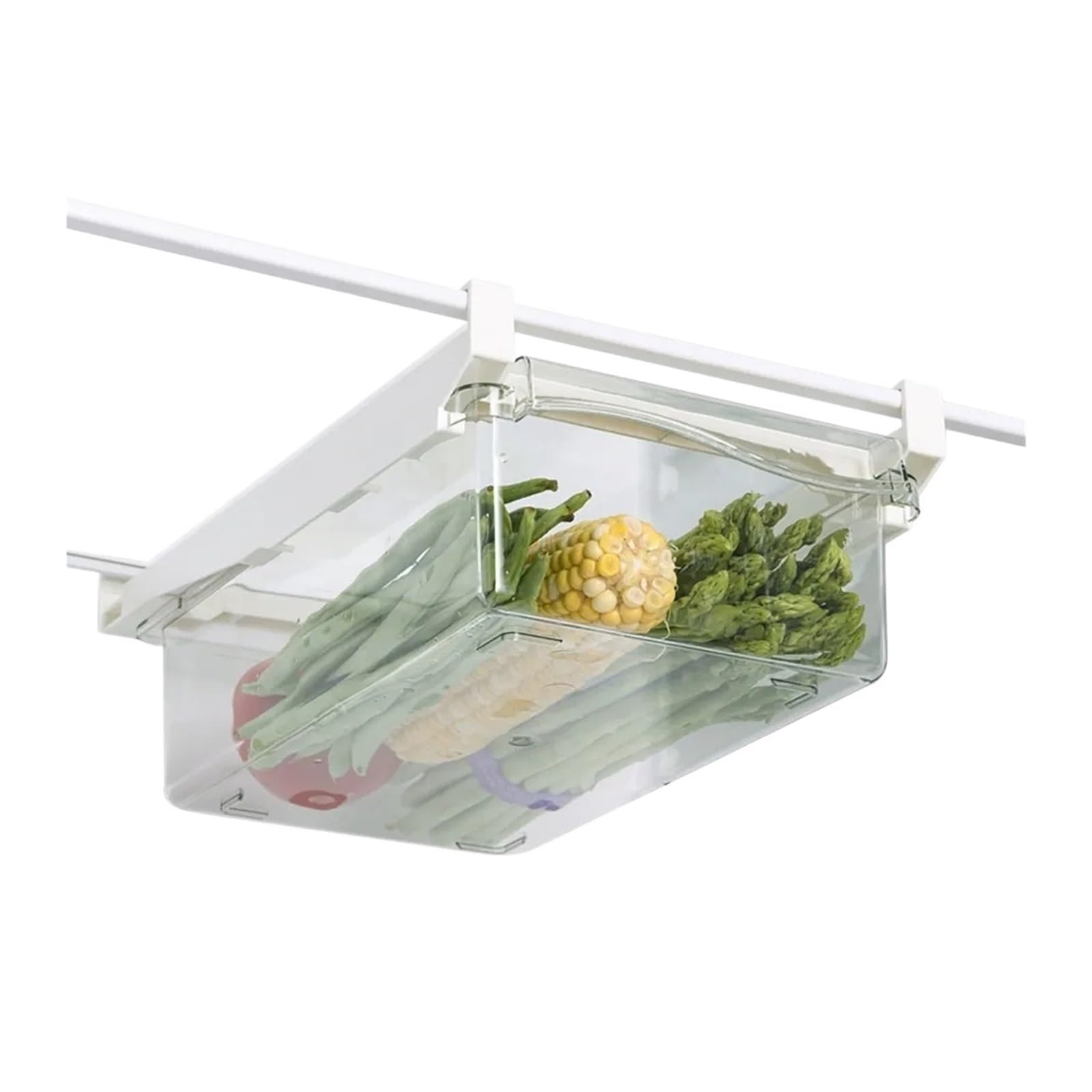 WEIJTLBOD Plastic Fridge Storage Bin Stackable Pull Out Design Refrigerator Drawer Organizer With Handle Adjustable Freezer Basket