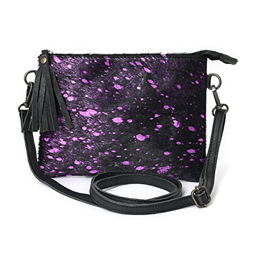 cowhide and hair on Pouch bag Genuine cowhide hair on small crossbody Bag with adjustable detachable strap