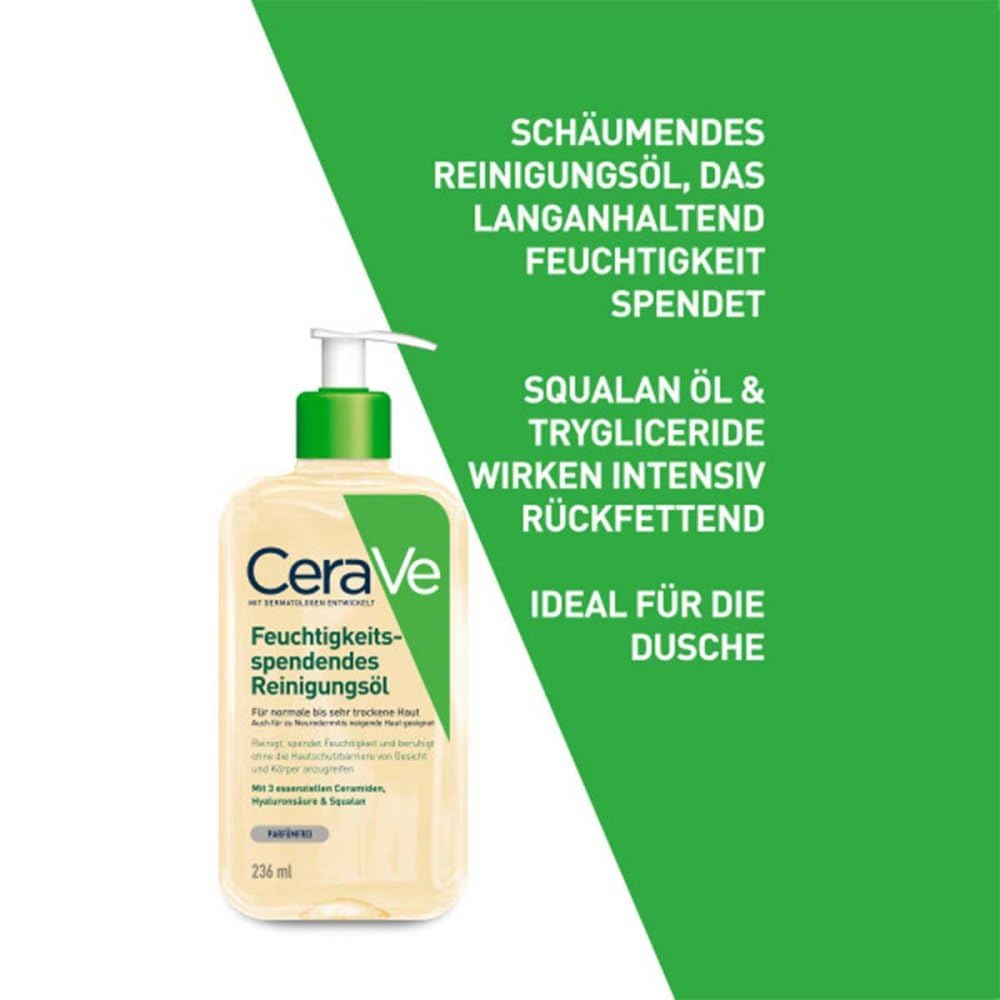 Olio Detersivo Idratante Schiumogeno 236 ml per Viso e Corpo - Deterge e Idrata senza Seccare la Pelle, Adatto a Tutti i Tipi di Pelle