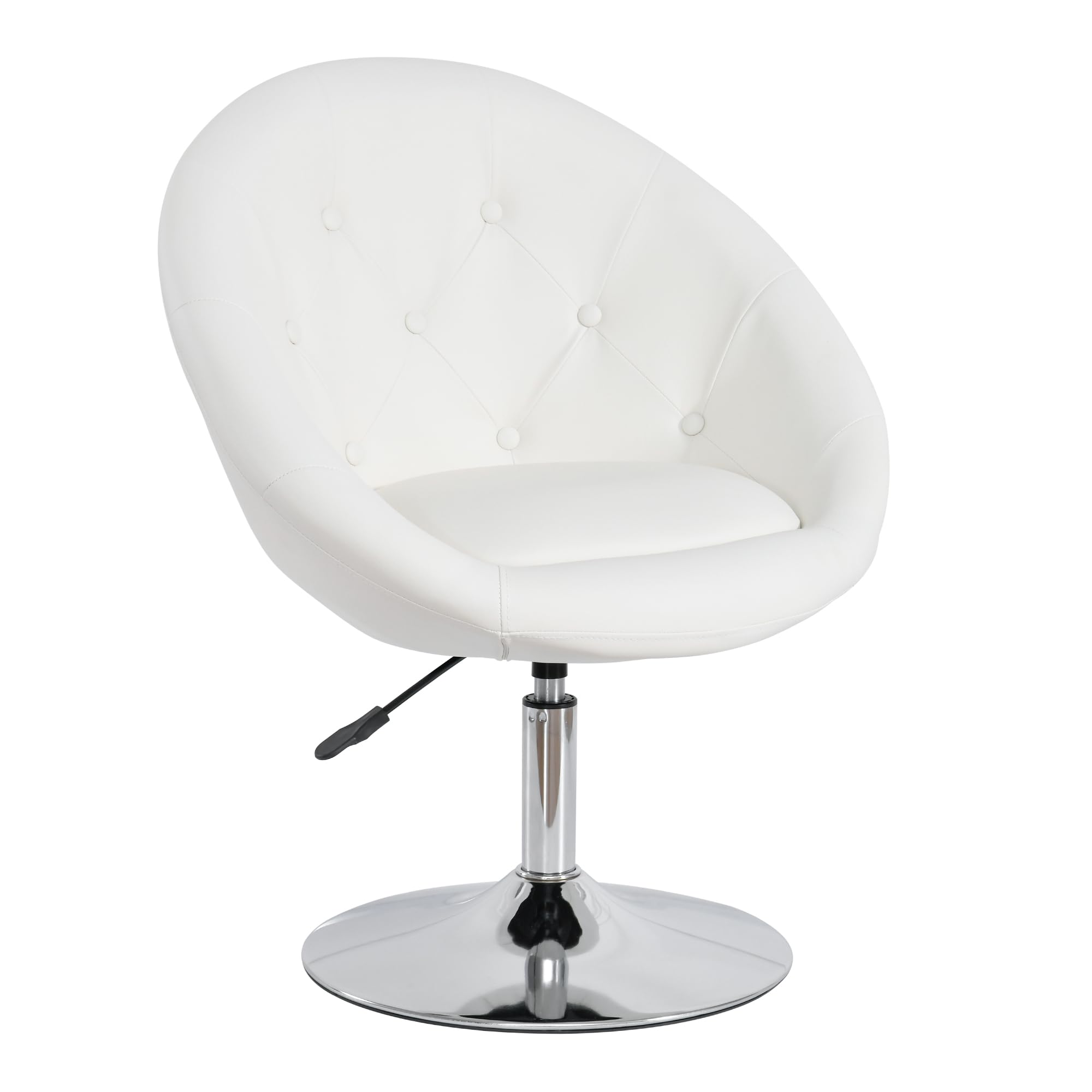 Duhome Sillon Lounge Club de Cuero sintético Silla butaca Giratorio Ajuste de Altura seleccion de Color 509A, Color:Blanco, Material:Cuero Artificial