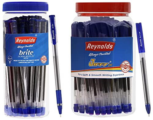 Image of Reynolds JIFFY GEL 50 PENS JAR, BLUE Gel Pen Ball Pen