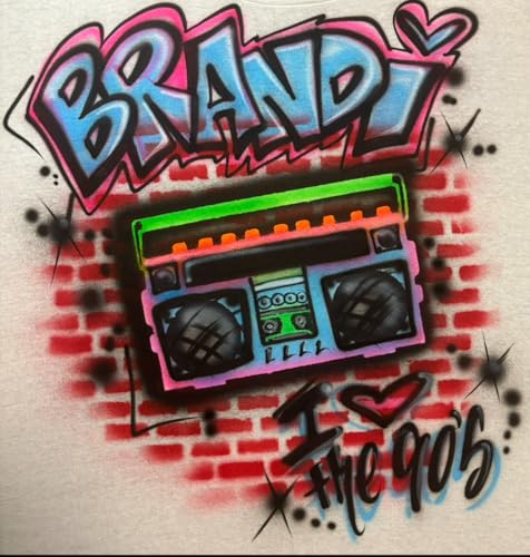 Airbrush Boombox Brick Wall Custom Personalized Name - T Shirt Hoodie Sweatshirt2
