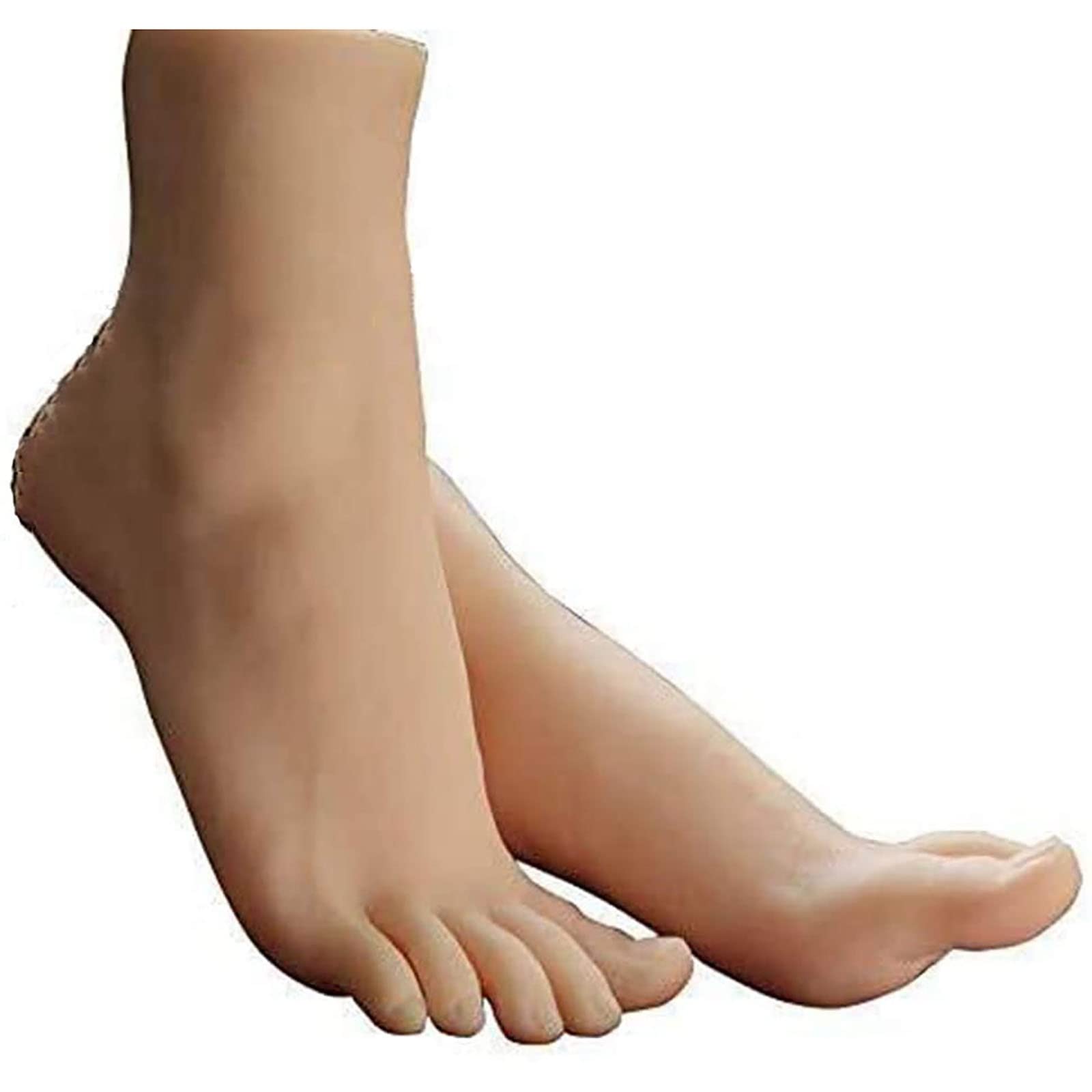 PURFWOG Silicone Mannequin Foot, 1 Pair Girl's Silicone Feet Model New Silicone Feet Model Girl's Fake Foot Shoe Model Sexy Female Mannequins Silicone Feet for Model