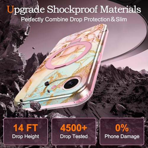 Casehas for iPhone 17e Case 2026, [Magnetic Invisible Stand] [Compatible with MagSafe] [Military Grade Drop Protection] Slim Translucent Matte Back Shockproof Protective Cover, Rose Gold - image 7