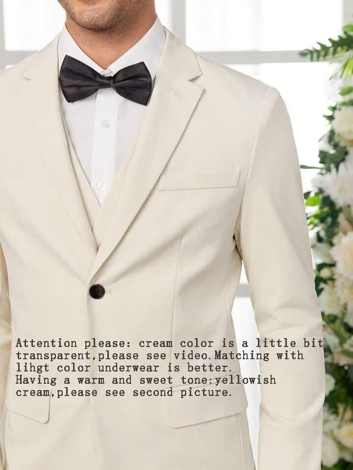 3 Piece Suit Men Slim Fit Wedding Suits for Mens Elegant One Button Jacket Single Breasted Vest Pants Set3