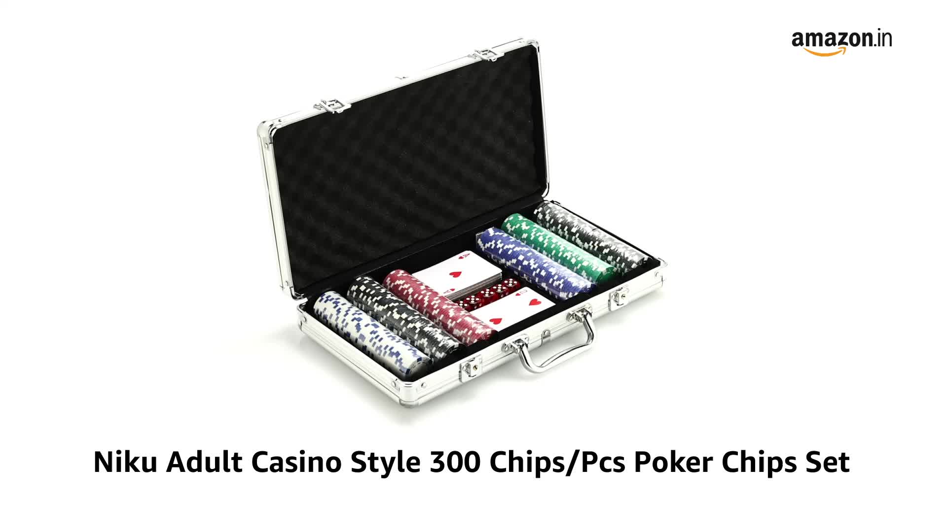 Niku Adult Casino Style 200 Pcs Poker Chips Set in a Tin Case, 2