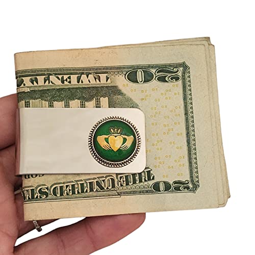 Claddagh Irish Money Clip, Metal Wallet, Credit Card Holder Organizer - Irish Gifts for Men, Silver Steel3