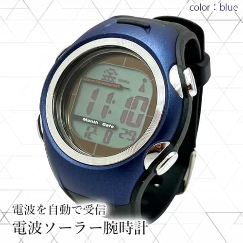 【ソーラー&電波】腕時計 メンズ 電波ソーラー腕時計 精密 防水 アウトドア 普段使い シンプル ソーラー ブルー 商品画像2