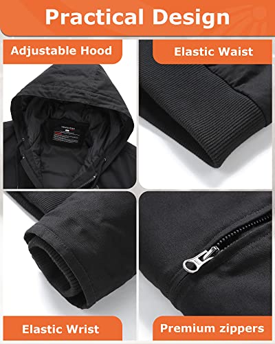 Image of Venustas 12V Men's Dual-Control Heated Canvas Jacket with Battery, Winter Heated Hoodie