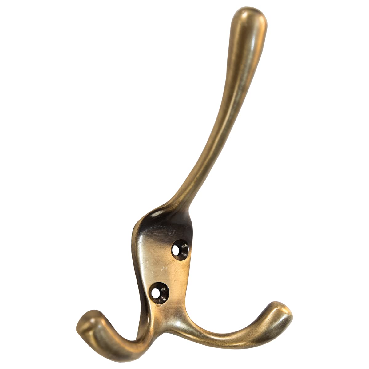 S & S International Solid Brass Pack of 3 Liberty Victorian Triple Hook, Antique Brass Wall Mounted, Over Door, Wooden Rack Victorian Style Triple Coat and Hat Hook, 100mm