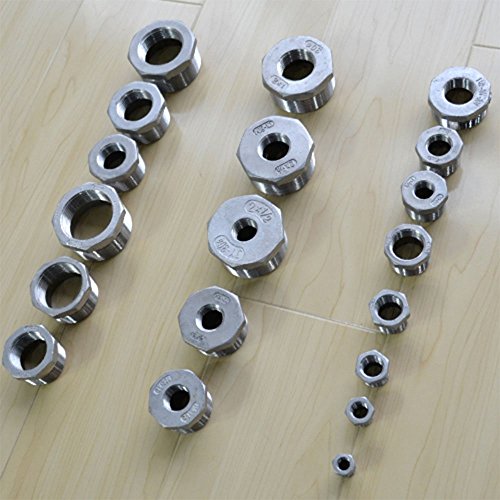 2\" Male x 3/4\" Female Thread Reducer Bushing Pipe Fitting, Adapter, Stainless Steel SS 304 NPT - Thumbnail 3