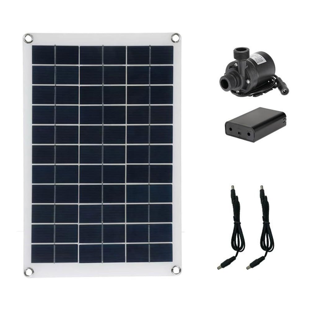 Solar Water Pump 50W 800L/H Monocrystalline Silicon Panel With Battery Box For Garden Pond Fountain Waterfall Fish Tank Swimming Pool Aquarium Circulation System