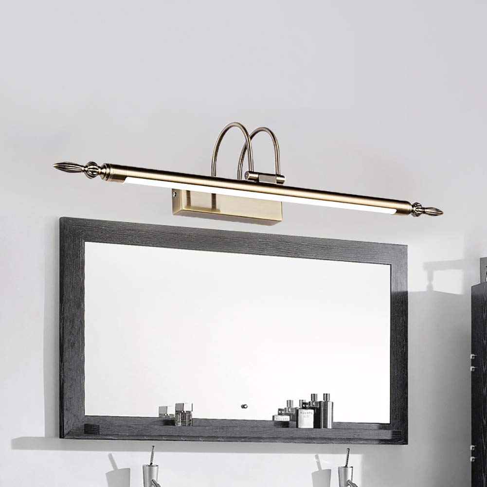 Luce a LED Regolabile Vinta per Specchio da Bagno 9W Bianco Caldo 3000K Applique da Parete e Bronzo h Illuminazione Frontale Ele per Un Arredamento Elegante