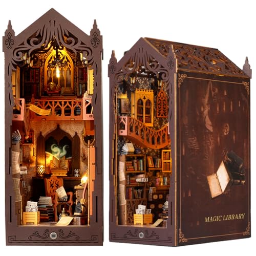 Regali creativi: Il nostro kit Book Nook è il regalo perfetto e un pezzo da collezione per tutti gli appassionati di artigianato e miniature. Puoi combinare liberamente per creare il mondo miniature che i tuoi cari desidererebbero come regalo per il compleanno, la Pasqua, il Natale, Halloween, Capodanno, San Valentino o altre festività speciali, rendendo il regalo ancora più significativo