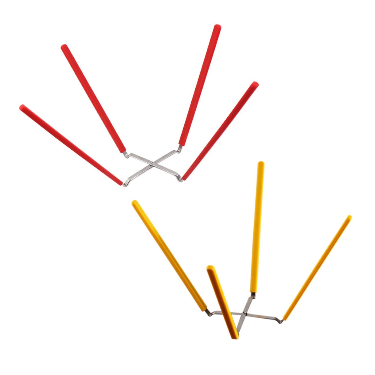 Mikikit 2Pcs Collapsible Cooling Racks with Stainless Steel Silicone Space Saving Design for Cake Baking Lightweight Durable Baking Cooling Stand for Chiffon Cakes