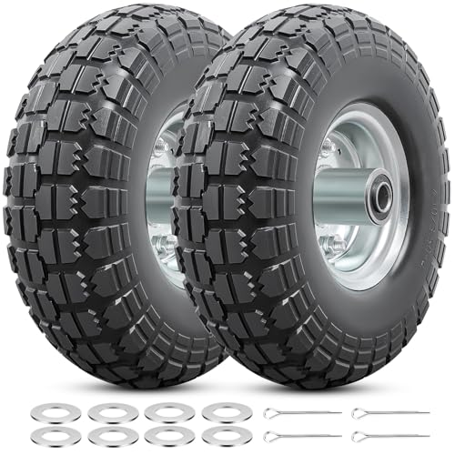 PaoWin 2本,4.10/3.50-4 タイヤ 台車 農機具,3.50-4 4.10-4 タイヤ, 適用 4.10-4 3.50-4 台車/農機具/ハンドトラック/手押し車/ハンドカー,P-044