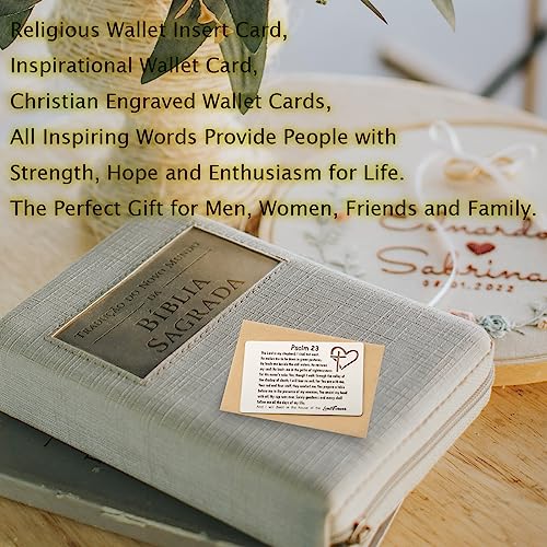 YODOCAMP Christian Bible Verses Metal Wallet Card Gift for Men Women, Psalm 23 Engraved Wallet Insert Card Gifts for Him and Her, Christmas Birthday Gifts for Christian New Believers2