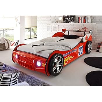 Spark Feuerwehrbett Mit Led Beleuchtung 90 X 200 Cm Aufregendes Auto Kinderbett Fur Kleine Feuerwehrmanner In Rot 108 X 91 X 225 Cm B H T Amazon De Kuche Haushalt