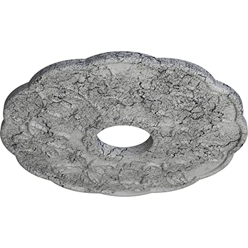 Image of Ekena Millwork CM17TSUWCDecorative Ceiling Medallions Modeled After Original Historical Patterns & Designs, Ultra Pure White Crackle