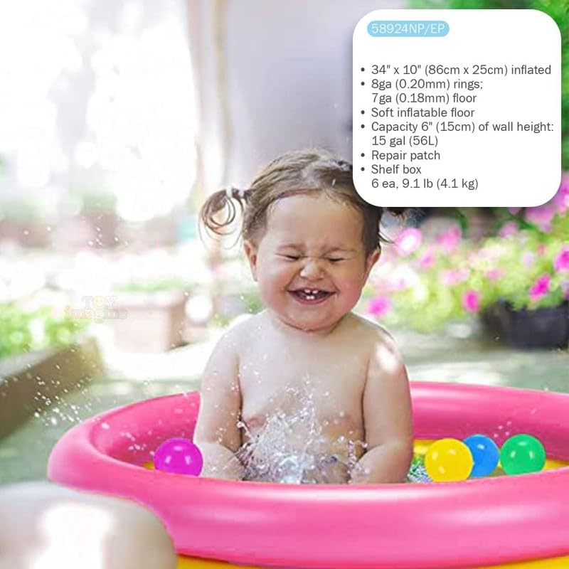 Image of New Combo Inflatable Kids Bath Tub Swimming Pool with High Output Air Balloon Pump Water Swimming Pool (Multi Color)