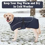 Axcimond Mantel Hund Wasserdicht Winter Hundemantel Warm Wasserdicht Hundejacke Fleece Hundepullover Hundemantel mit Fellkragen Reflektierend Winterjacke für Kleine Mittlere Große Hunde Regenmantel