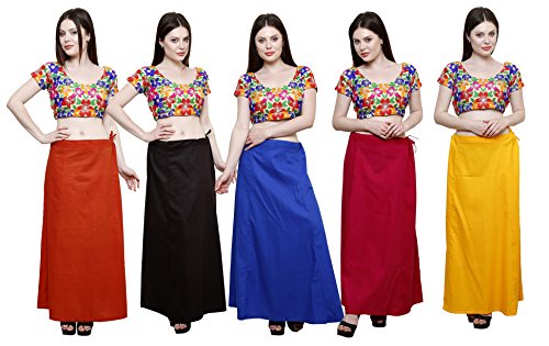 Image of Pistaa combo of 3 Women's Cotton Best Indian Readymade Inskirt Saree petticoats