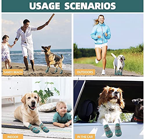 Image of PETANGEL HCpet Dog Boots for Hardwood Floor | Breathable Shoes | Booties With Reflective Anti-Slip Sole | Outdoor Paw Protectors With Rubber Soles for Hiking and Running (Size: 5)