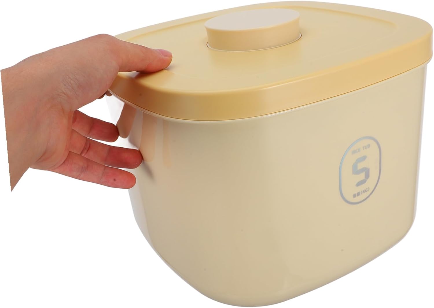 Beaupretty Small Yellow Vacuum Sealed Pet Food Storage Container, Airtight Cat and Dog Food Bin with Moisture-proof Seal, Compact Daily Snack Holder for Small Dogs and Cats