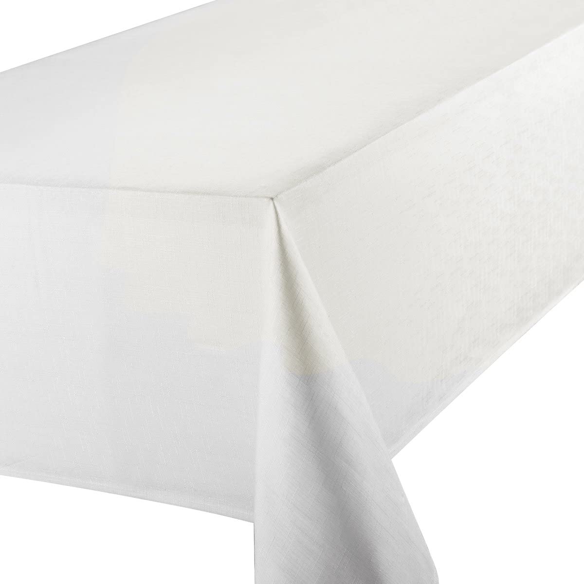 Signature 52 x 90 inch Linen Look Oblong Rectangular White Tablecloth