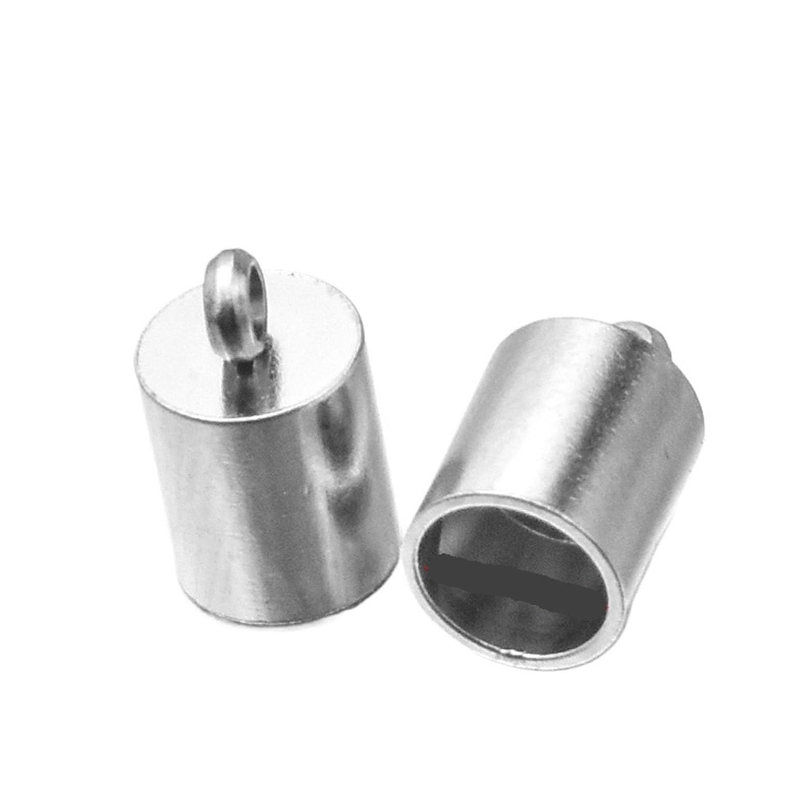 WEKONUMEX Rope Stoppers, Rope Stoppers Pack Of 20 Stainless Steel End Caps Multi Size For Leather Cord DIY Jewelry(10mm)