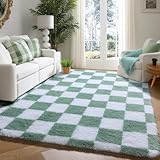 KICMOR 4x6 Rug for Bedroom Living Room, Fluffy Sage Green...