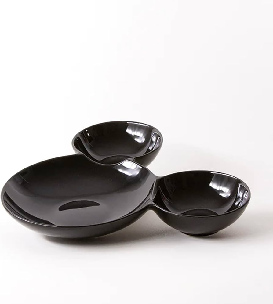 Disney Mickey Mouse Figural Head Chip And Dip Bowl Black Kitchen Accessories | Cute Ceramic Housewarming Gifts For Men And Women And Kids | Official Licensee | 1 Set