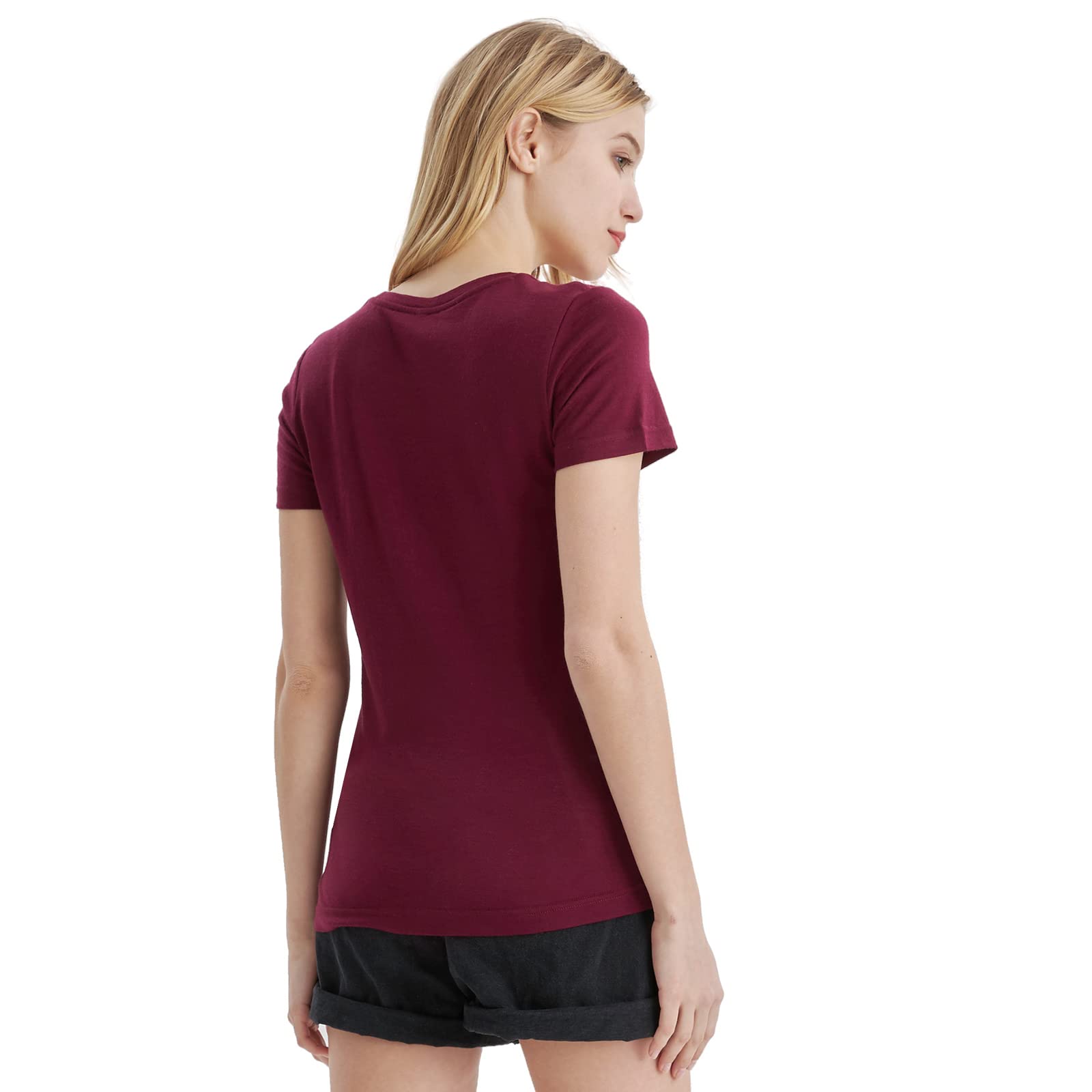 Merino Protect 100% Merino Wolle Shirt Damen Kurzarm Rundhals Wolle Unterhemd Geruchsresistenz Funktionsunterwäsche Reisen Wandern Merinowolle Unterwäsche