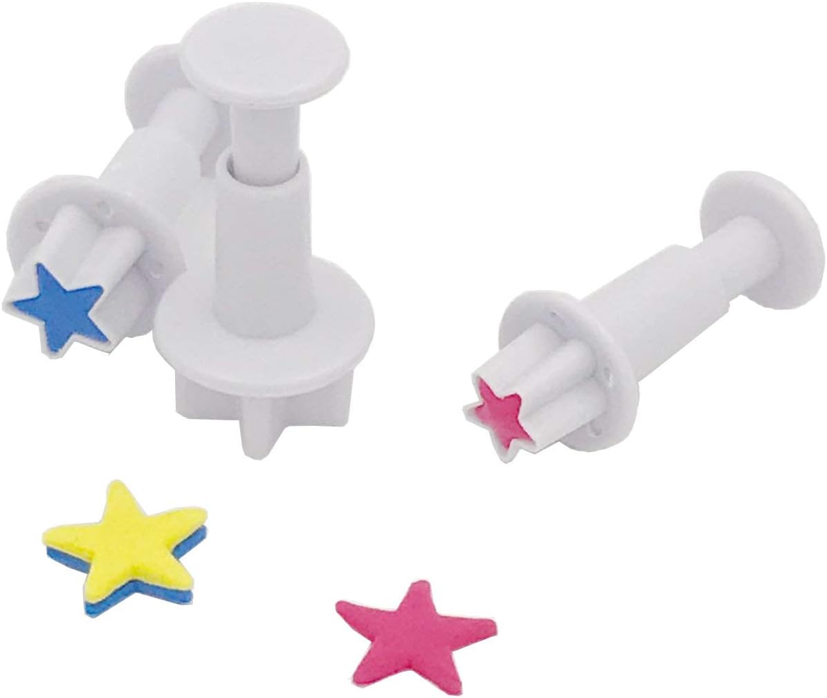 Star Mini Fondant Plunger Cutter Set Cake Cookies Cupcake Decorating Tool DIY Mold, 3-Pack,Small