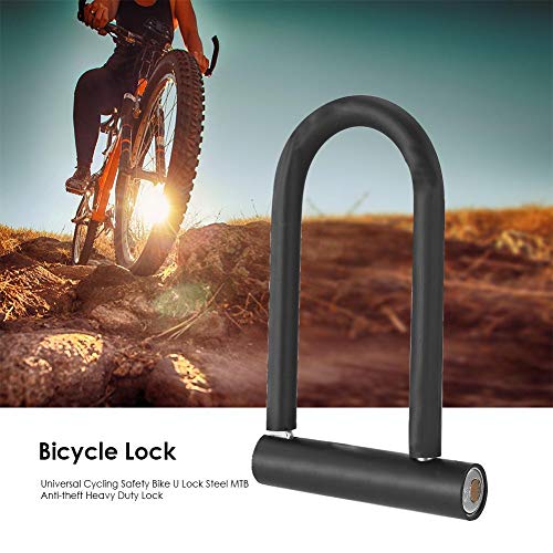 Yanuten Universal Ciclismo Segurança Bicicleta U Lock Aço MTB Bike Heavy Duty Lock- Preto