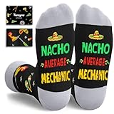HAPPYPOP Gift Boxed Mechanic Socks - Unique Present for Mechanics, Car Lovers, Engineers - Funny Automotive Gifts for Men, Dad, Boyfriend