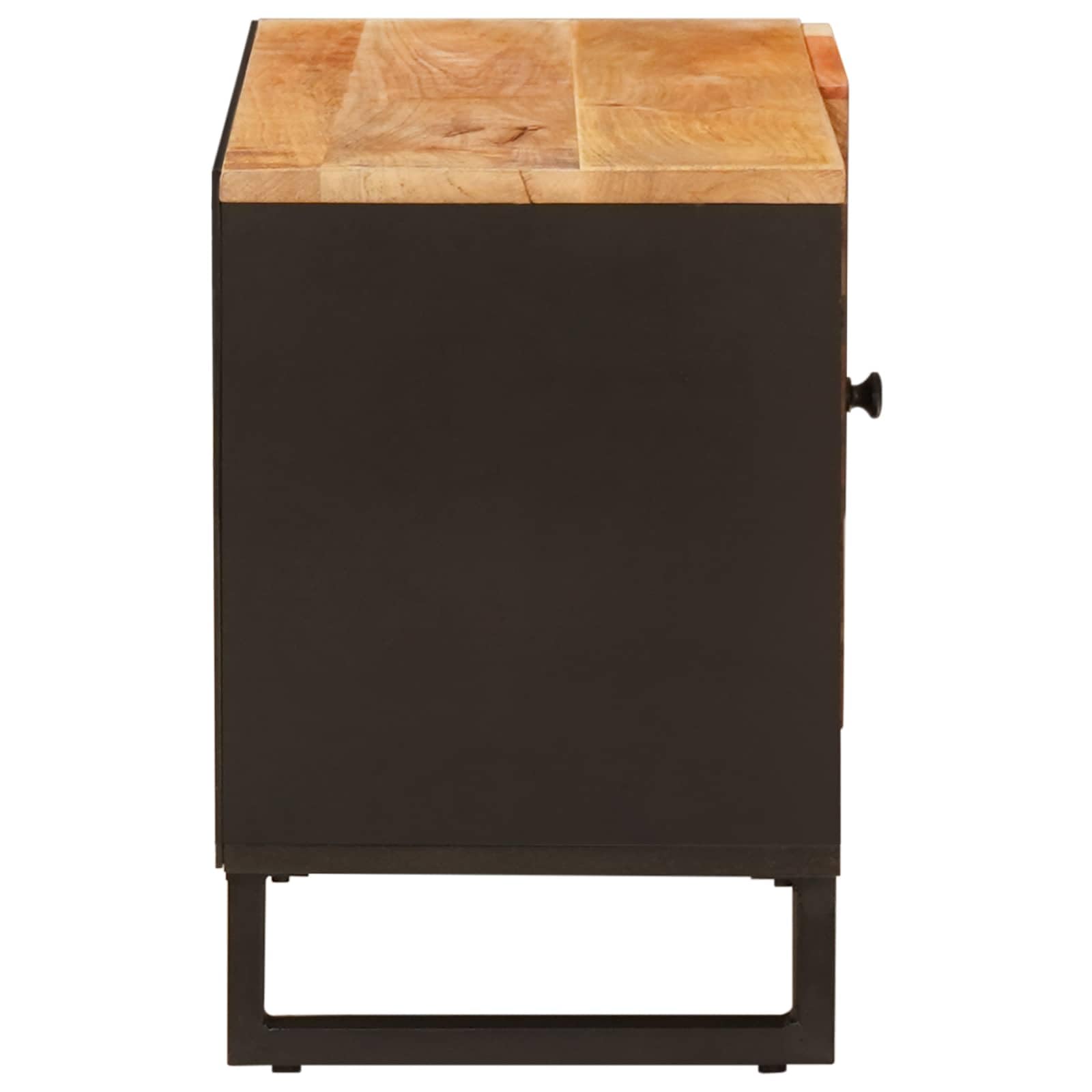 TV-Schränk mit Regal aus massivem Mangoholz Braun 80 x 33 x 46 cm mit 2 Regalen und Tür für Wohnzimmer Heimkino Gaming und Aufbewahrung von Mediengeräten und Zubehör