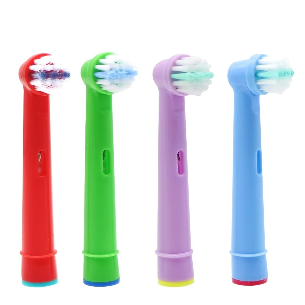 Shinekoo Cabezales de cepillo de dientes para niños compatibles con Oral B Children Cabezal de cepillo de dientes eléctrico de repuesto para niños Cabezales de cepillo de cerdas suaves (8)