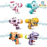 Sloosh 6 Pack Animal Water Gun for Kids, Water Blaster Squirt Guns and Pump Super Water Soakers for Kids Summer Swimming Pool Beach Outdoor Water Activity Fighting Play Toys Random Color