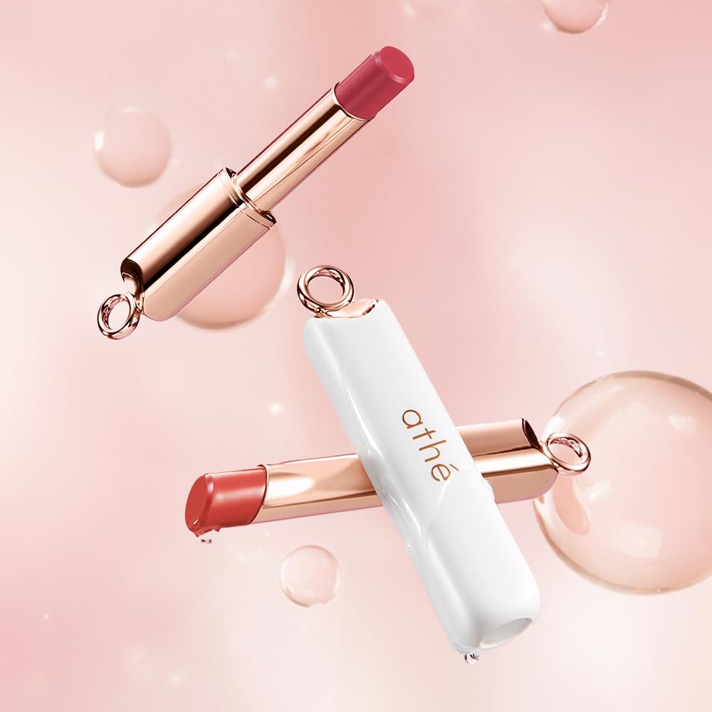athé Authentic Lip Balm – Tinted Lip Balm Stick with Madecassoside & Skincare-Grade Botanical Complex | Ceramide, Squalane & Peach Extract | K-Beauty | Fragrance-Free Vegan Formula