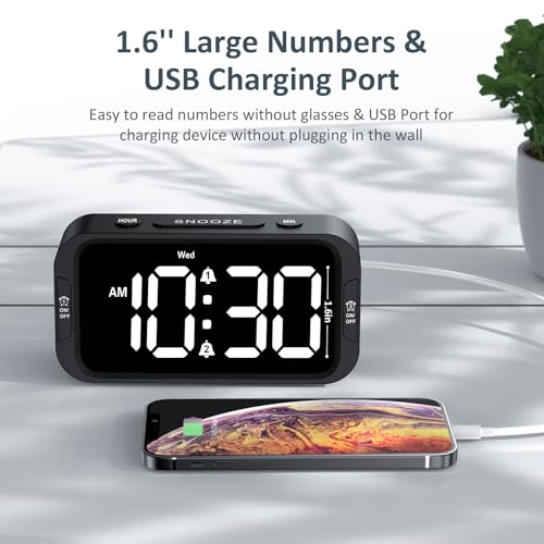 Image of Odokee Digital Dual Alarm Clock for Bedroom with 0-100% Dimmable Display | Easy to Set Alarm Clock with Weekday /Weekend Mode - Loud Alarm for Heavy Sleepers with 5 Sounds Adjustable Volume