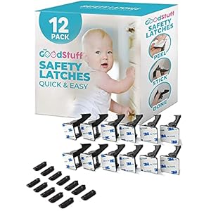 Baby Proofing Cabinet Locks for Babies [12 Pack]Adhesive Baby Safety Child Locks for Cabinets and Drawers Lock Latch…