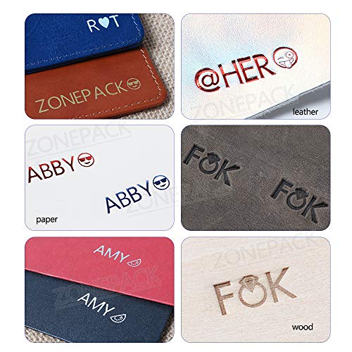ZONEPACK Embossing Mold Copper Brass Stamping Flexible Letters Numbers Alphabets Symbols Characters DIY Gifts (Microsoft Elegant black with Wood Box)